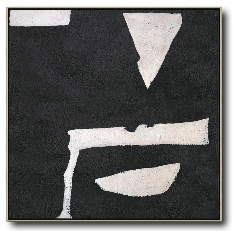 Hand Painted Extra Large Abstract Painting,Hand-Painted Oversized Minimal Black And White Painting,Acrylic Painting Large Wall Art
